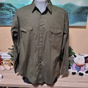 J Ferrar‎ Mens Modern Fit Rich Olive Long Sleeve Button Down Shirt XXL new